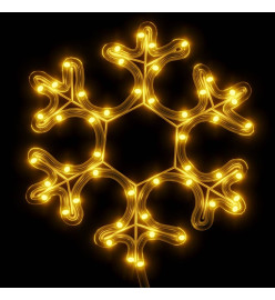 Figure de flocon de neige de Noël et 48 LED Blanc chaud 27x27cm