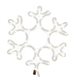 Figure de flocon de neige de Noël et 48 LED Blanc chaud 27x27cm