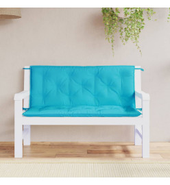 Coussins de banc de jardin lot de 2 turquoise 120x50x7 cm tissu