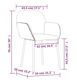 Chaises à manger lot de 2 Crème Velours