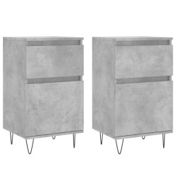 Buffets 2 pcs gris béton 40x35x70 cm bois d'ingénierie