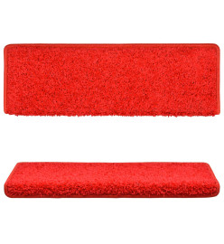 Tapis d'escalier 10 pcs 65x21x4 cm Rouge