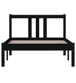 Cadre de lit Noir Bois massif 90x190 cm Simple