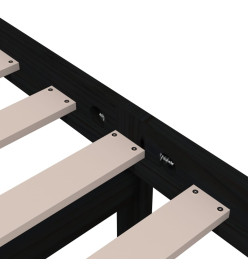 Cadre de lit Noir Bois massif 90x190 cm Simple
