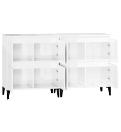 Buffets 2 pcs blanc brillant 60x35x70 cm bois d'ingénierie