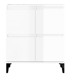 Buffets 2 pcs blanc brillant 60x35x70 cm bois d'ingénierie