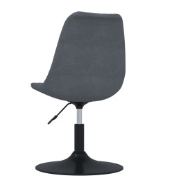 Chaises pivotantes à manger lot de 6 Gris foncé Velours