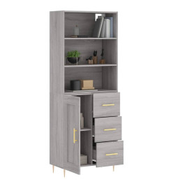 Buffet haut Sonoma gris 69,5x34x180 cm Bois d'ingénierie