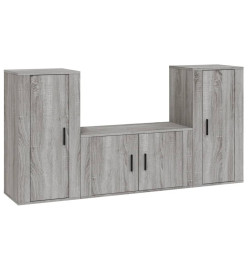 Ensemble de meubles TV 3 pcs Sonoma gris Bois d'ingénierie