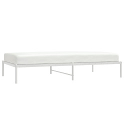 Cadre de lit métal blanc 107x203 cm