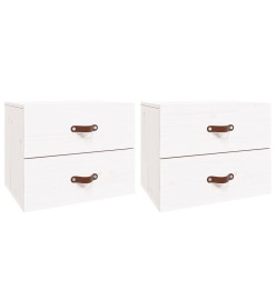 Tables de chevet murales 2 pcs Blanc 50x36x40 cm