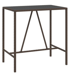 Table de bar et dessus en verre marron 110x70x110 cm poly rotin