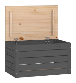 Boîte de rangement Gris 59,5x36,5x33 cm Bois massif de pin