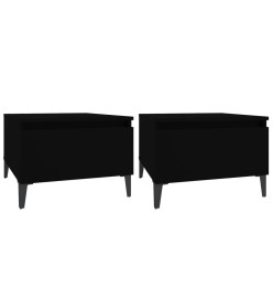 Tables d'appoint 2 pcs Noir 50x46x35 cm Bois d'ingénierie