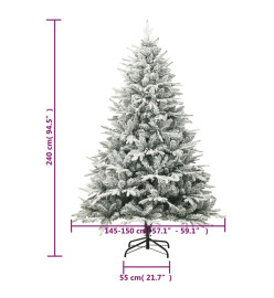 Sapin de Noël artificiel à flocons de neige Vert 240 cm PVC/PE