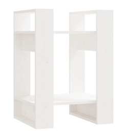 Bibliothèque/Séparateur de pièce Blanc 41x35x57 cm Pin solide