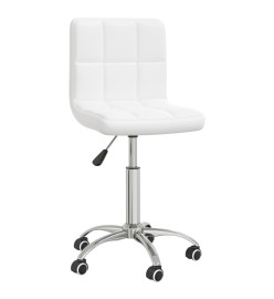 Chaise de bureau pivotante Blanc Similicuir