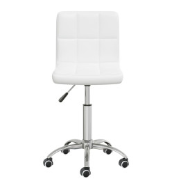 Chaise de bureau pivotante Blanc Similicuir