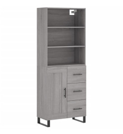 Buffet haut Sonoma gris 69,5x34x180 cm Bois d'ingénierie