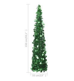 Sapin de Noël artificiel escamotable vert 150 cm PET