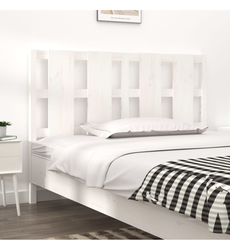 Tête de lit Blanc 125,5x4x100 cm Bois massif de pin Tête de lit Blanc 125,5x4x100 cm Bois massif de pin