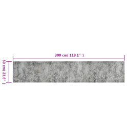 Tapis de cuisine lavable impression béton 60x300 cm velours