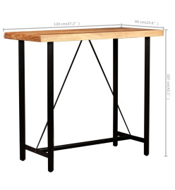 Ensemble de bar 5 pcs Bois solide et cuir véritable