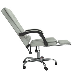 Fauteuil de massage inclinable de bureau Gris clair Velours