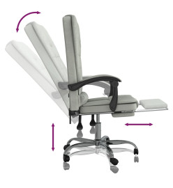 Fauteuil de massage inclinable de bureau Gris clair Velours