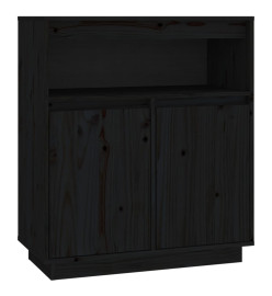 Buffet Noir 70x34x80 cm Bois massif de pin