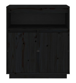 Buffet Noir 70x34x80 cm Bois massif de pin