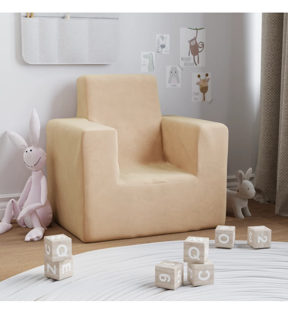 Canapé pour enfants Crème Peluche douce