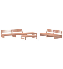 Salon de jardin 6 pcs avec coussins bois massif Douglas