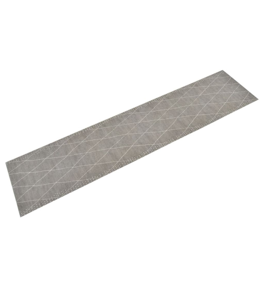 Tapis de cuisine lavable impression losange 60x300 cm velours