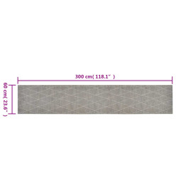 Tapis de cuisine lavable impression losange 60x300 cm velours