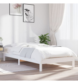 Cadre de lit Blanc 90x190 cm Bois de pin massif Simple
