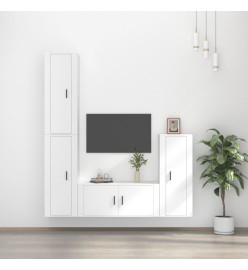 Ensemble de meubles TV 4 pcs Blanc Bois d'ingénierie