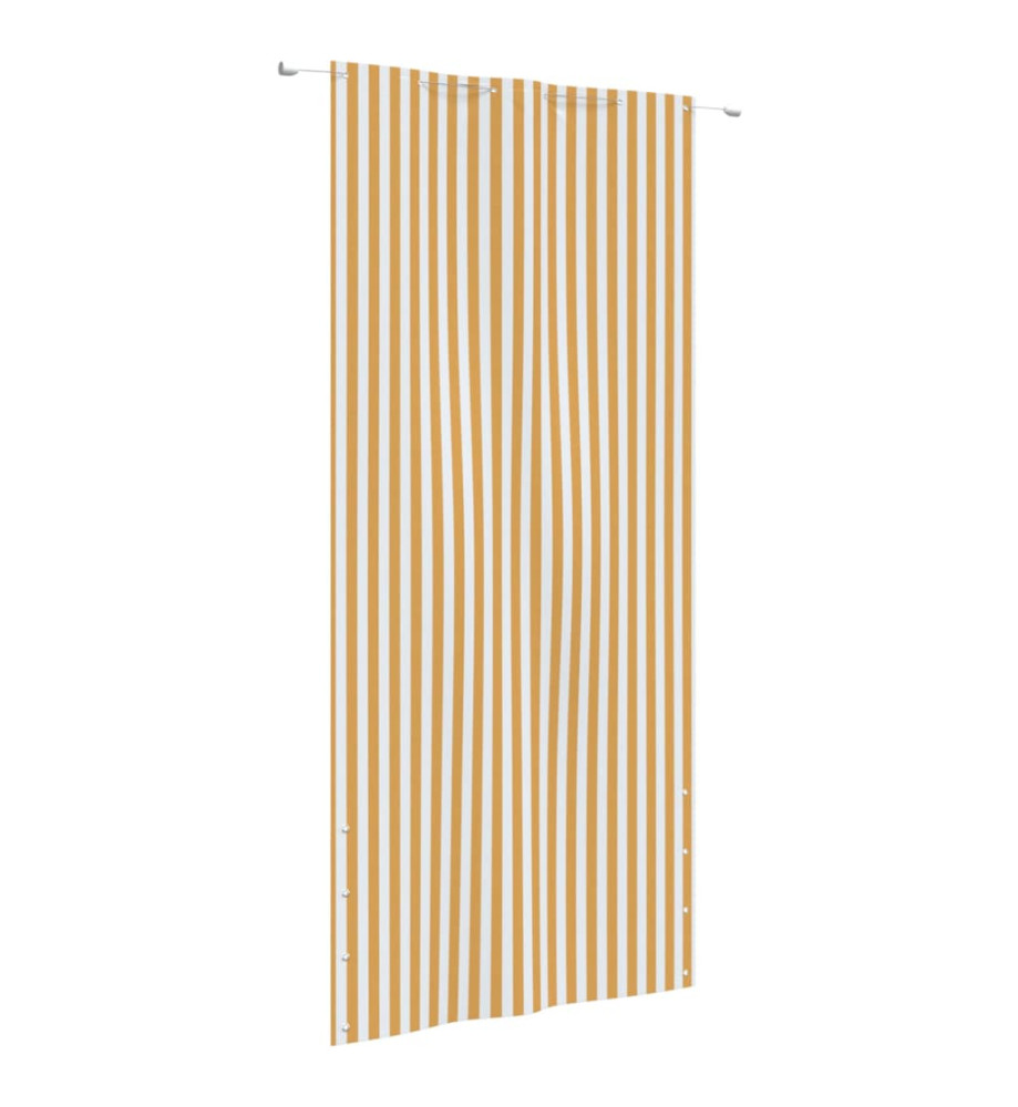 Écran de balcon Jaune et blanc 120x240 cm Tissu Oxford