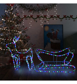 Décoration de Noël d'extérieur Renne et traîneau 252 LED