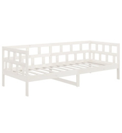 Lit de jour blanc bois de pin massif 90x200 cm