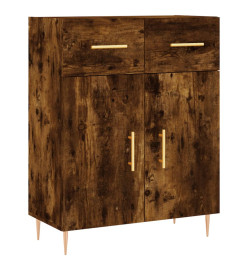 Buffet chêne fumé 69,5x34x90 cm bois d'ingénierie