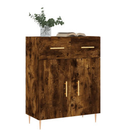 Buffet chêne fumé 69,5x34x90 cm bois d'ingénierie