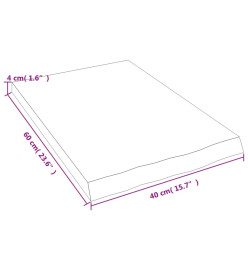 Étagère murale gris foncé 40x60x4 cm bois chêne massif traité