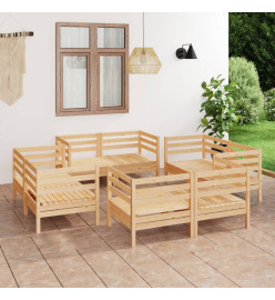 Salon de jardin 8 pcs Bois de pin massif