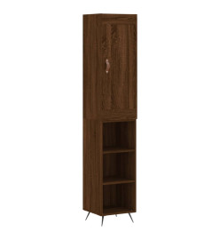 Buffet haut Chêne marron 34,5x34x180 cm Bois d'ingénierie