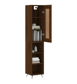 Buffet haut Chêne marron 34,5x34x180 cm Bois d'ingénierie