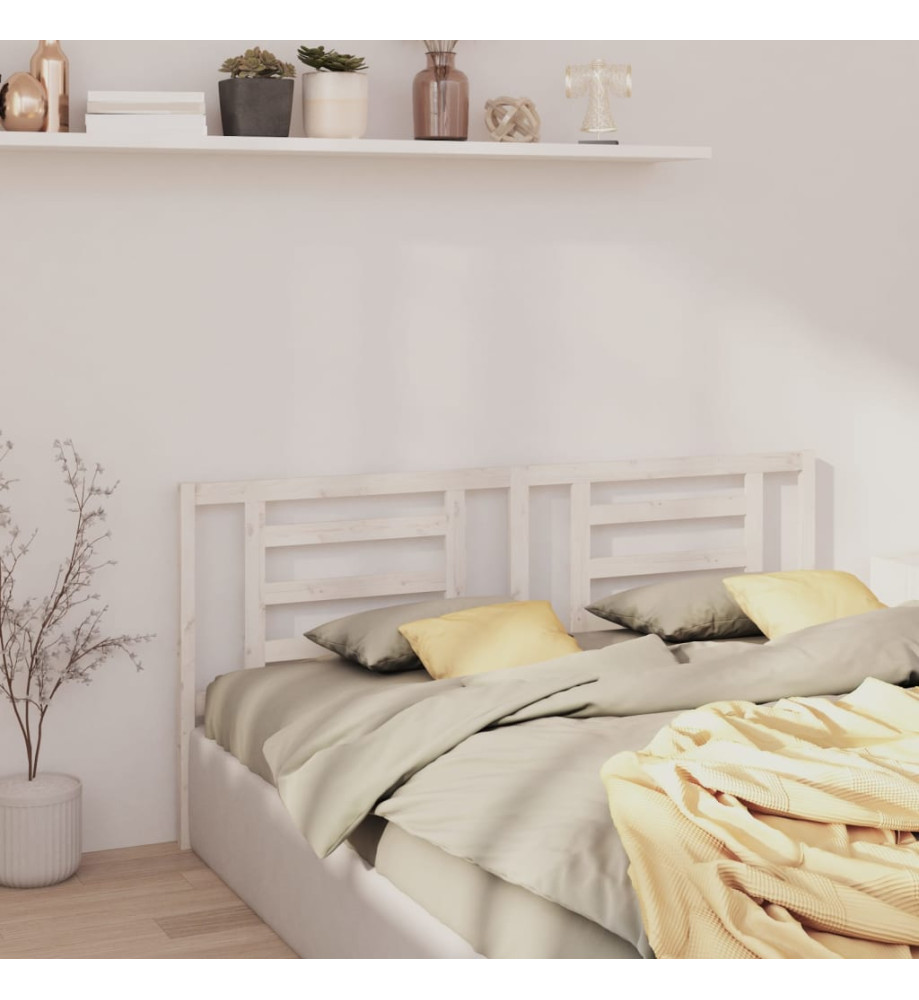 Tête de lit Blanc 156x4x100 cm Bois de pin massif Tête de lit Blanc 156x4x100 cm Bois de pin massif