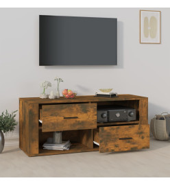 Meuble TV Chêne fumé 100x35x40 cm Bois d'ingénierie