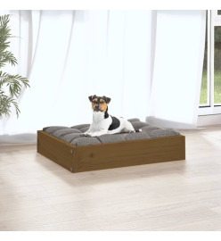 Lit pour chien Marron miel 51,5x44x9 cm Bois de pin solide