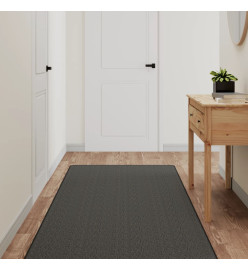 Tapis de couloir aspect sisal anthracite 80x300 cm